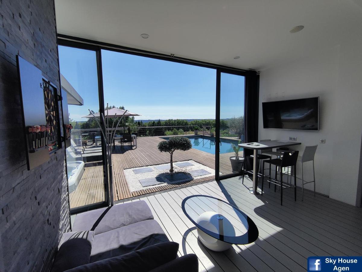 Piscine Chauffee Et Spa Jacuzzi Privatif Terrasse Sans Vis A Vis ,,,Sky House Agen,,, ภายนอก รูปภาพ