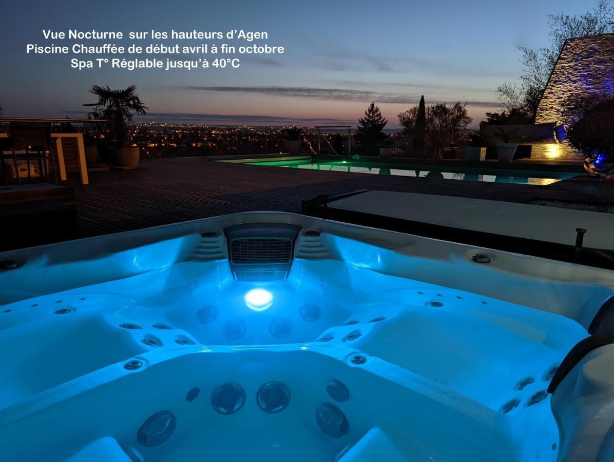 Piscine Chauffee Et Spa Jacuzzi Privatif Terrasse Sans Vis A Vis ,,,Sky House Agen,,, ภายนอก รูปภาพ